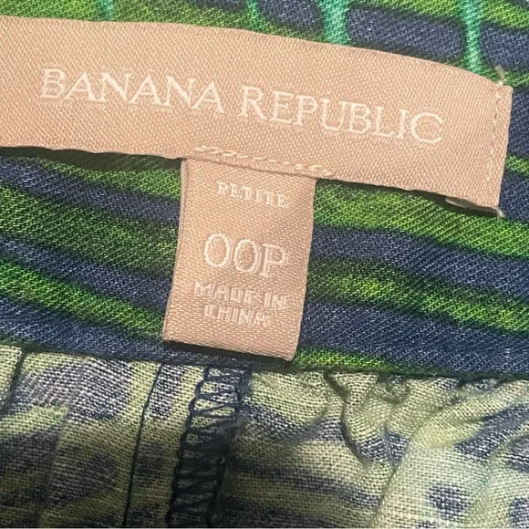 *Banana Republic women’s linen blend Leaf Print Mini Skirt, Sz 00 petite - Picture 6 of 7